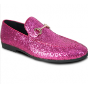 Bright Pink Sparkle Slip-on Tuxedo Shoes